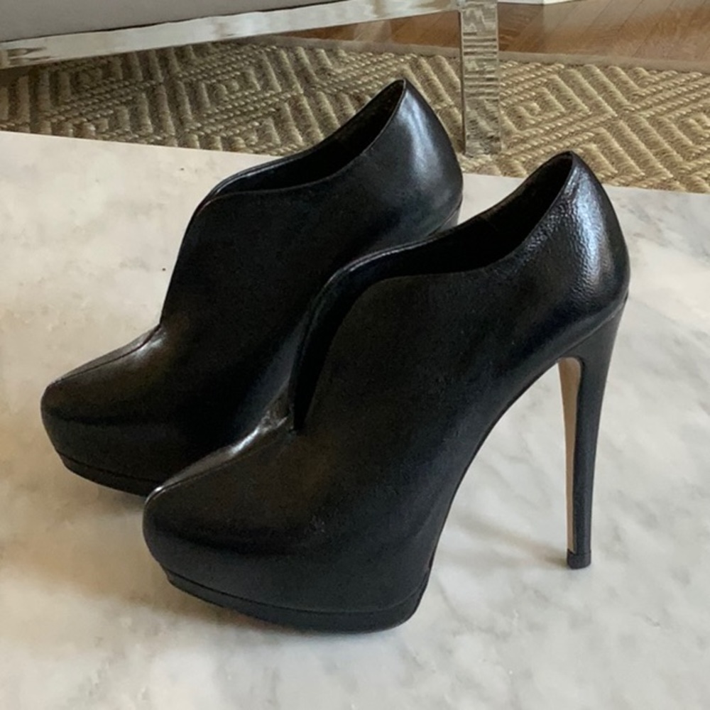 Zara Woman Black High Heel Booties w/ Front Cutout